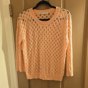Hinge size Large peach polka dot sweater